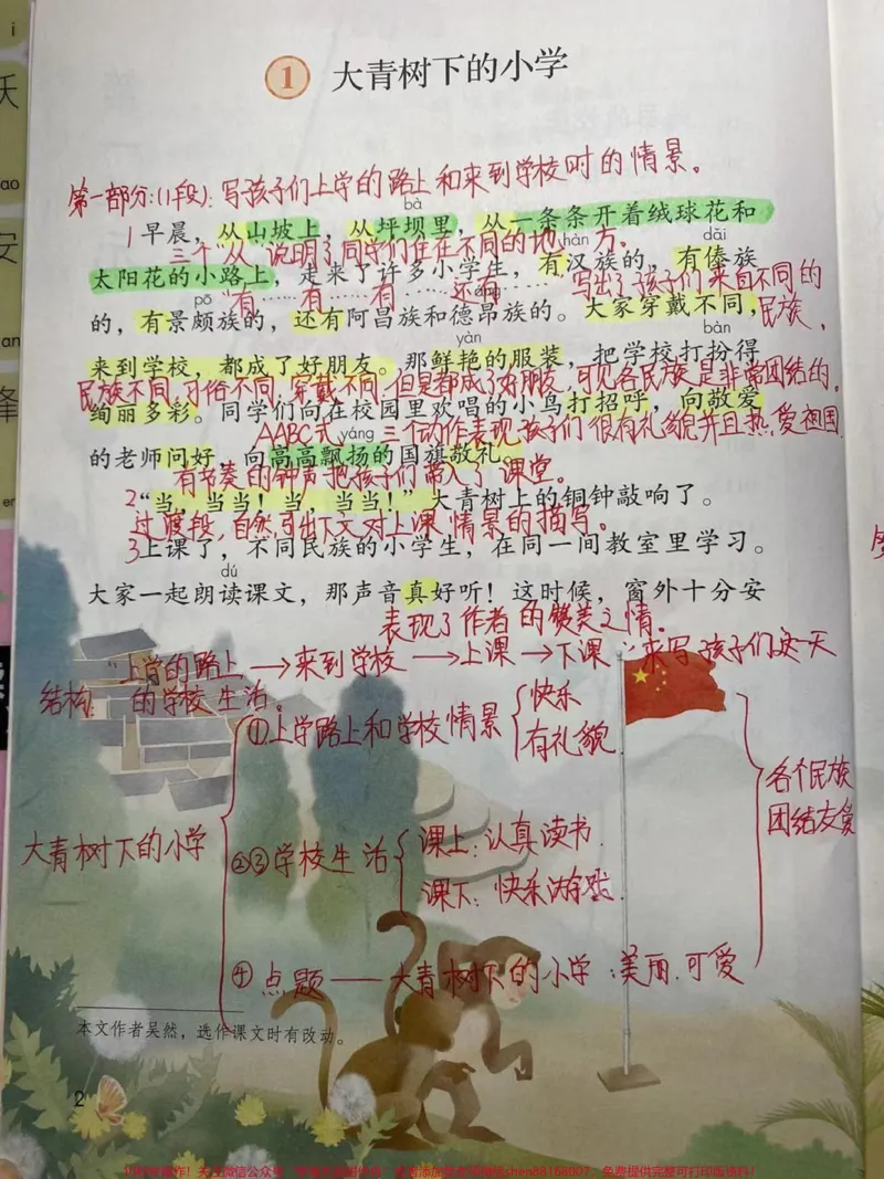 《三年级上册语文,第1~2课同步笔记,家长收藏♥️关注哦》第1页预览