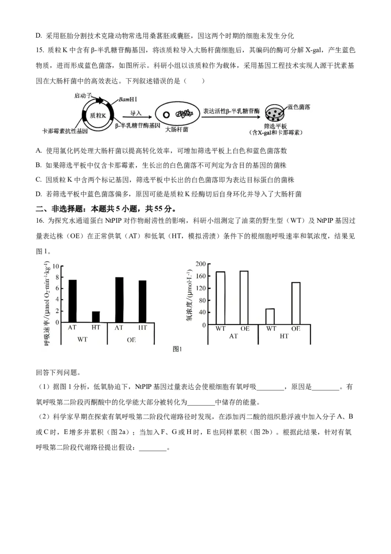 《2025高考安徽卷生物真题试卷（原卷版）(1)_高考一二三轮复习_生物_2027年高考生物专项_2008年-2026年生物高考真题-G427_2025年高考_2025年高考安徽卷生物高考真题解析（参考版）》第5页预览