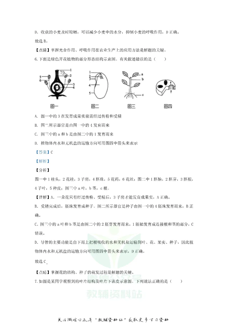 《2020山东省菏泽市中考生物真题及答案_初高中资料库_初中资料库（转存避免链接过期失效）_初中生物》第5页预览