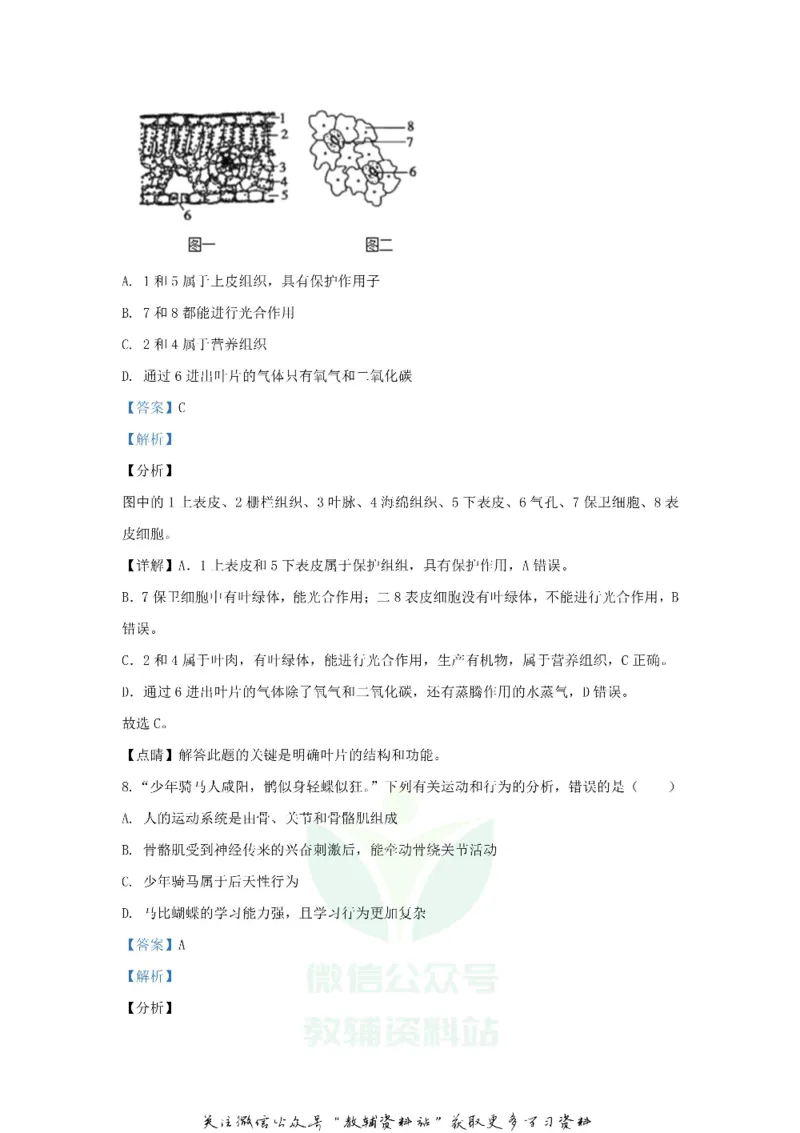 《2020山东省菏泽市中考生物真题及答案_初高中资料库_初中资料库（转存避免链接过期失效）_初中生物》第6页预览