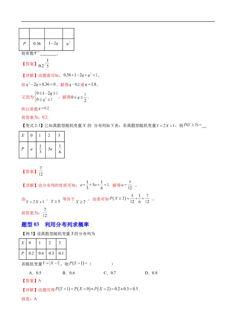 《专题4.2.1随机变量及其与事件的联系&专题4.2.2离散型随机变量的分布列（高效培优讲义）（解析版）_2027高中必刷题_必刷题2027_2027高一高二必刷题_数学_6.人教B版高中数学讲义选择性必修二》第7页预览
