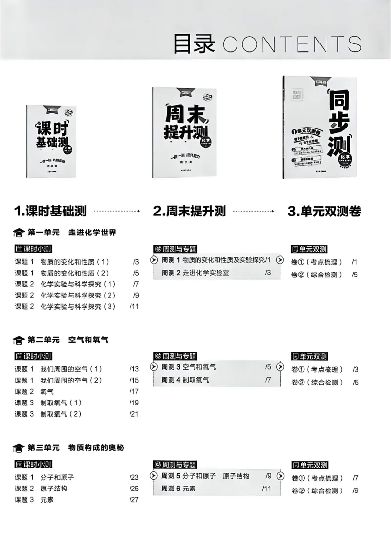 《九全化学同步测A4（一列）_2026秋初中教辅合集_2027学习之星_2027《学习之星•同步测》9全化学（人教）》第3页预览