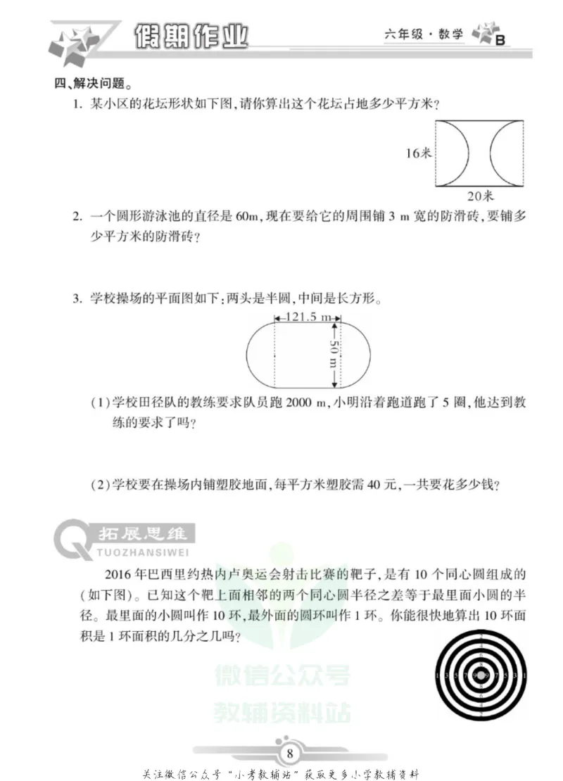 《假期天天练·寒假作业六年级数学北师版_07.小学语文、英语、数学专区_小学寒假教辅汇总_1~6年级假期天天练·寒假作业》第10页预览