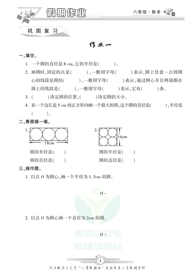 《假期天天练·寒假作业六年级数学北师版_07.小学语文、英语、数学专区_小学寒假教辅汇总_1~6年级假期天天练·寒假作业》第3页预览