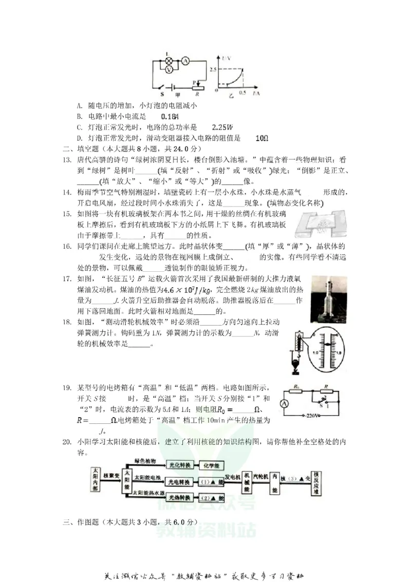 《2020江苏省扬州市中考物理真题及答案_初高中资料库_初中资料库（转存避免链接过期失效）_初中物理》第3页预览