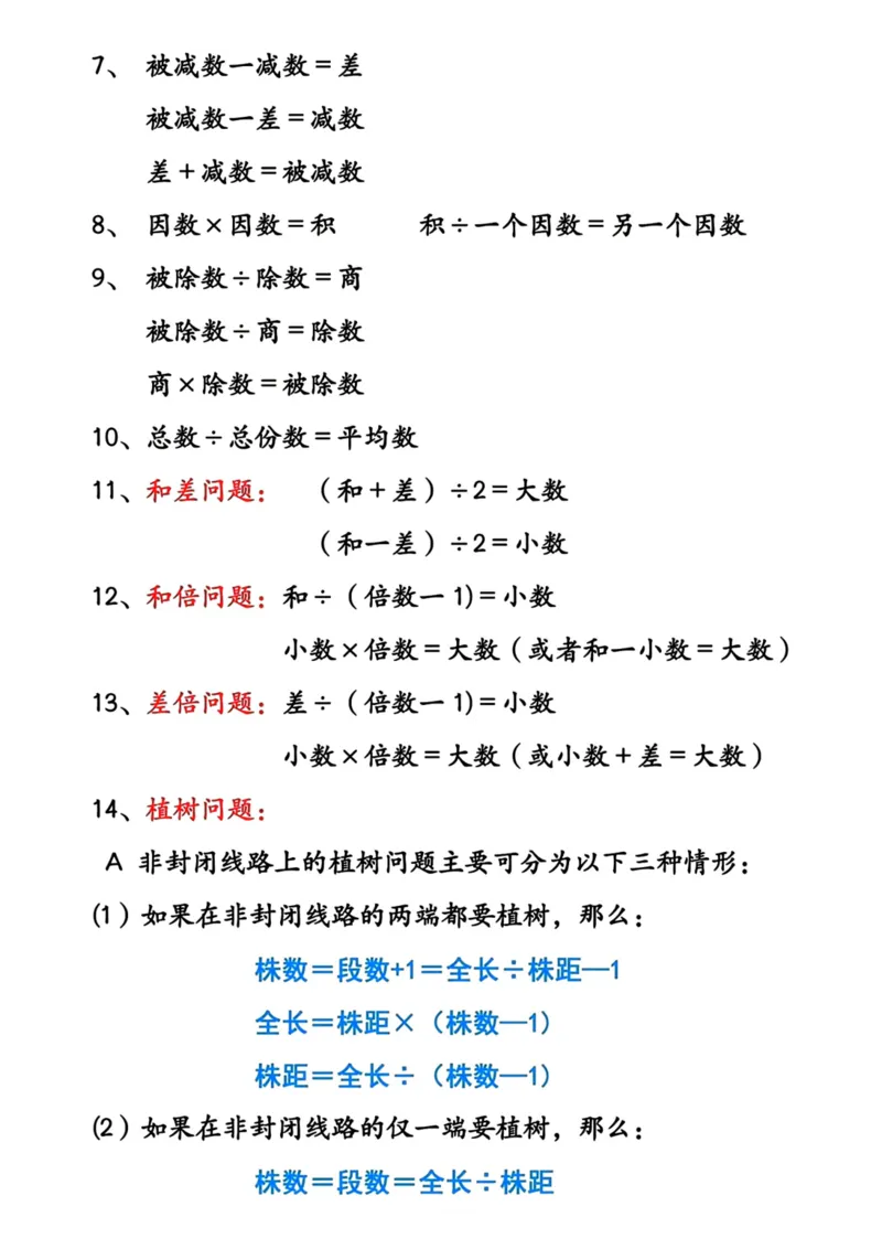 《四（上）数学（通用版）必背公式_4年级上册同步教辅_4上数学_四上数学通用重点必背＋专项》第3页预览