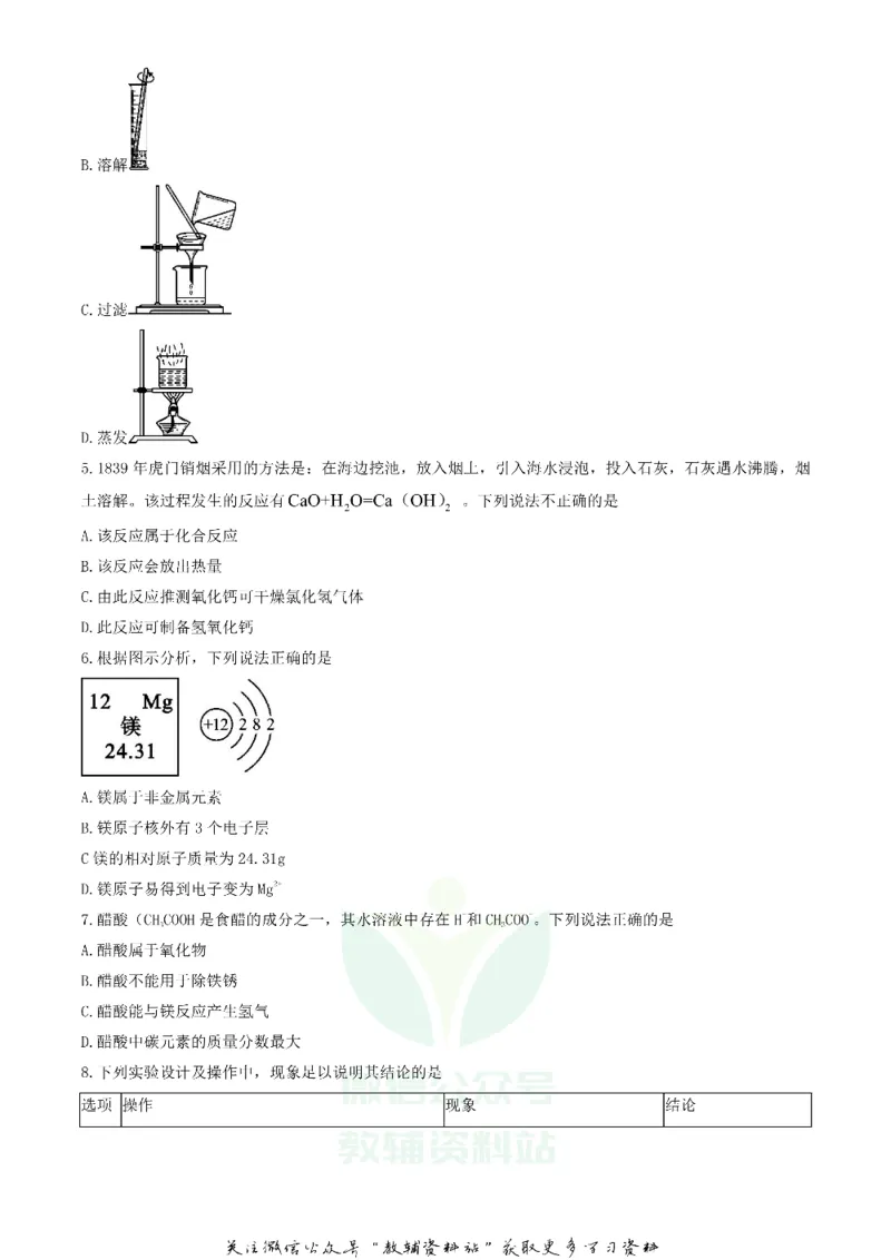 《2020贵州遵义中考化学真题及答案_初高中资料库_初中资料库（转存避免链接过期失效）_初中化学》第2页预览