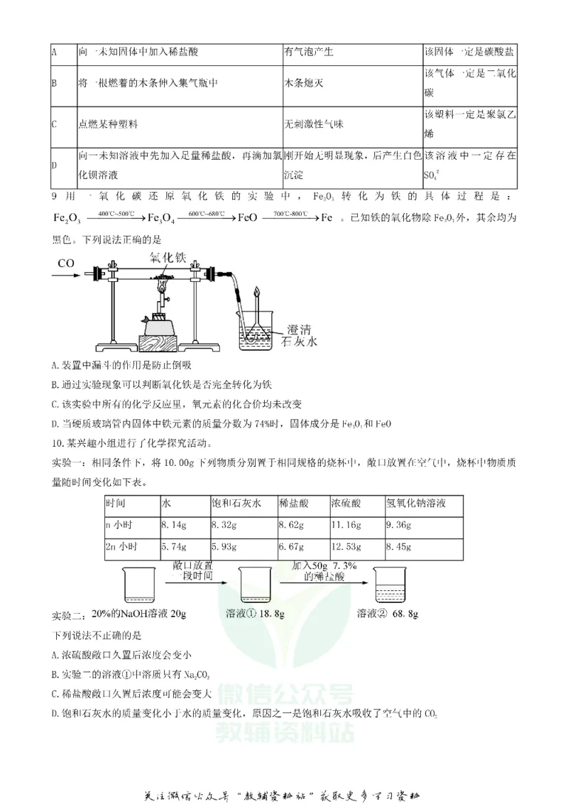 《2020贵州遵义中考化学真题及答案_初高中资料库_初中资料库（转存避免链接过期失效）_初中化学》第3页预览