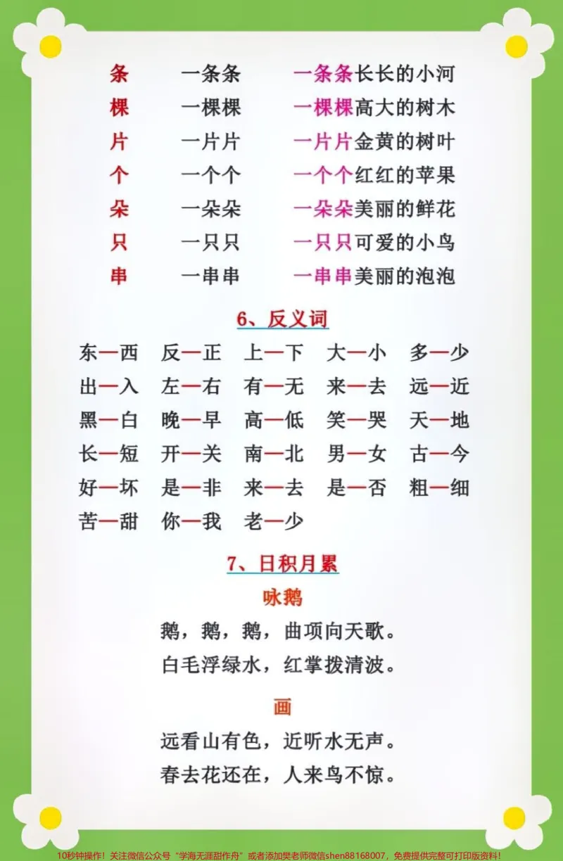 《一年级语文词语积累汇总,必须收藏学习#教育#家长收藏孩子受益#知识点总结》第3页预览
