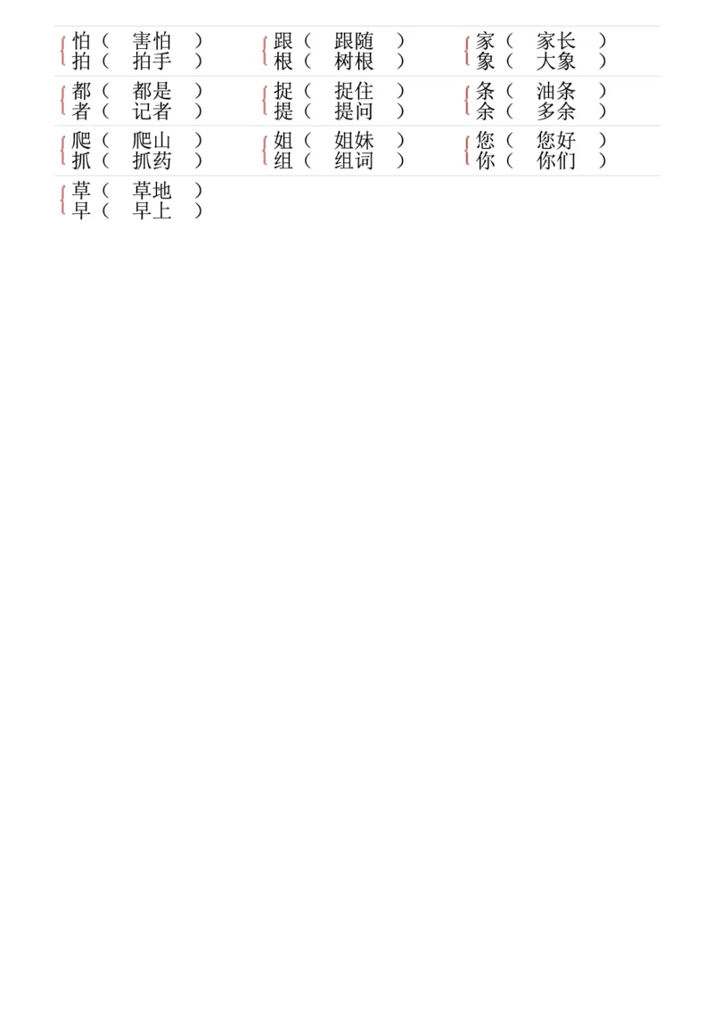 《形近字专项练习一下语文(2)_1年级下册同步教辅_1下-语文_一下语文-专项练习》第8页预览