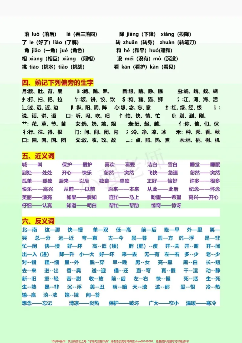 《一年级语文下册，最全知识汇总。#一年级语文下册#感谢qunju888.com我要上热门》第5页预览