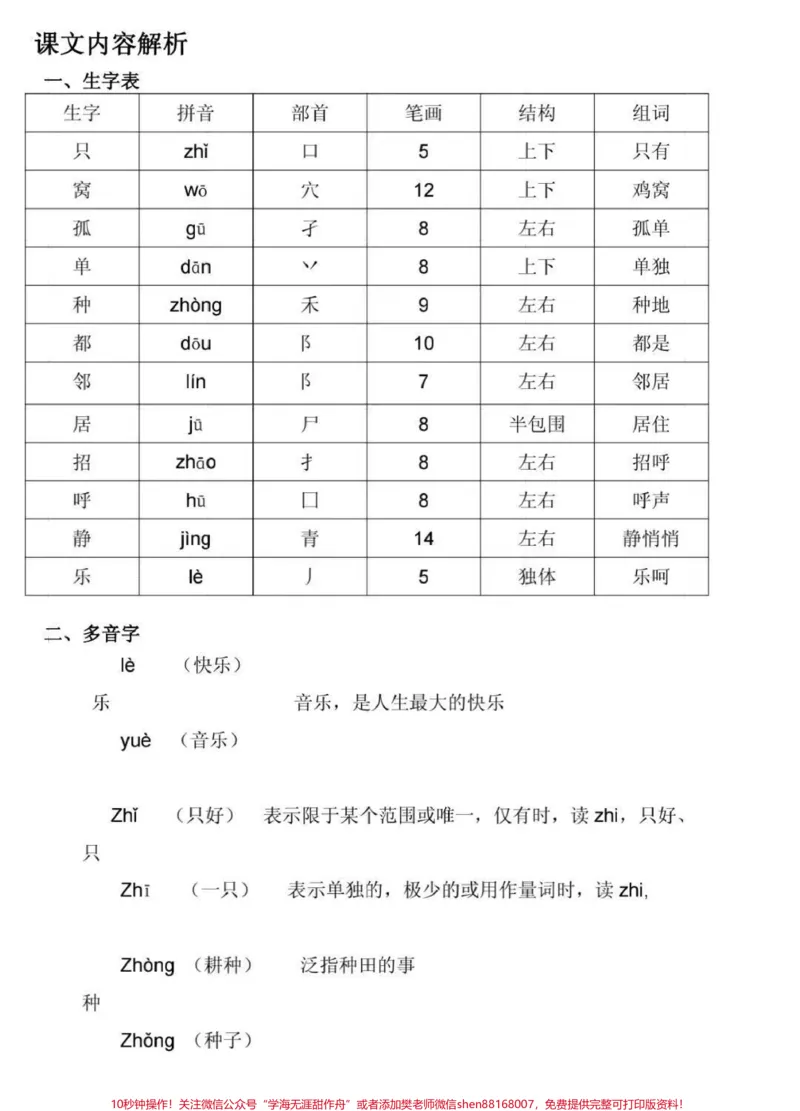 《部编一年级下语文全册生字预习表（拼音+部首+笔画+结构+组词）#家长收藏孩子受益#一年级#学习资料分享》第5页预览