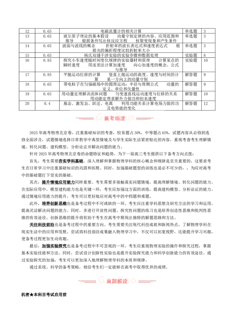 《2025年高考物理真题完全解读（北京卷）_高考一二三轮复习_物理_2026年-物理高考专项复习_2025年高考物理真题完全解读-G338》第3页预览