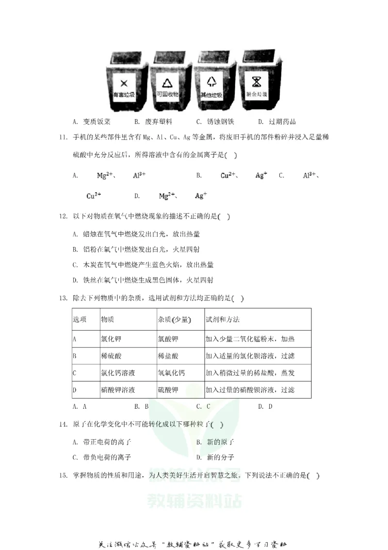 《2020山东省淄博市中考化学真题及答案_初高中资料库_初中资料库（转存避免链接过期失效）_初中化学》第4页预览