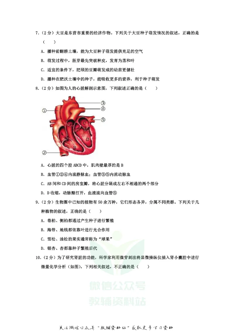 《2020山东省东营市中考生物真题_初高中资料库_初中资料库（转存避免链接过期失效）_初中生物》第3页预览