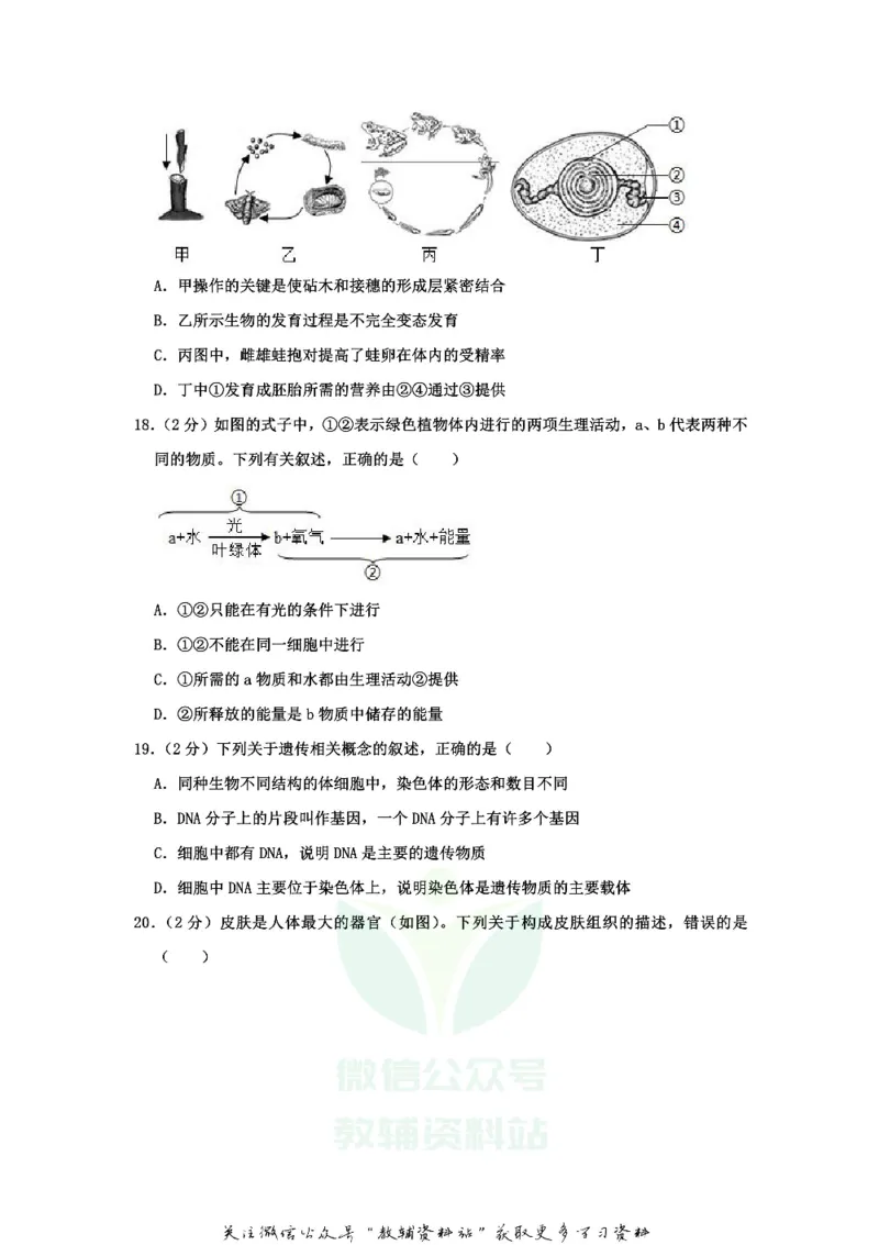 《2020山东省东营市中考生物真题_初高中资料库_初中资料库（转存避免链接过期失效）_初中生物》第6页预览