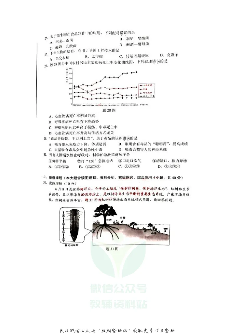 《2020广东佛山中考生物真题及答案_初高中资料库_初中资料库（转存避免链接过期失效）_初中生物》第4页预览