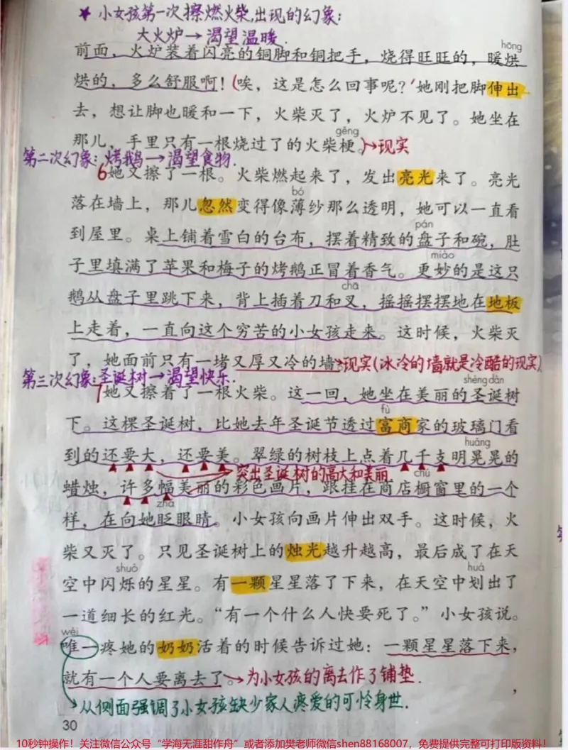 《三年级上册语文8.卖火柴的小女孩课堂笔记。三年级语文第8课《卖火柴的小女孩》手写课堂笔记，非常详细的知识点总结，需要的家长替孩子收藏哦！#三年级上册语文#课文笔记#知识点总结#三年级语文重点归纳#学霸秘籍》第3页预览