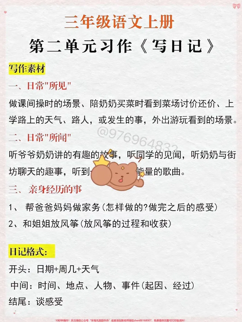 《三年级语文上册同步作文。#三年级#三年级上册语文#三年级语文重点归纳#必考考点#小学语文》第4页预览