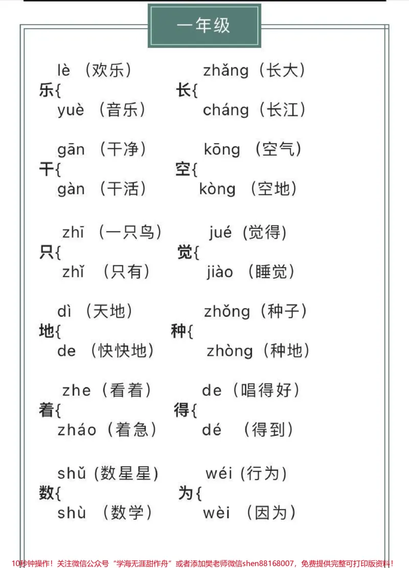 《一年级语文上册全册重点词语积累》第1页预览