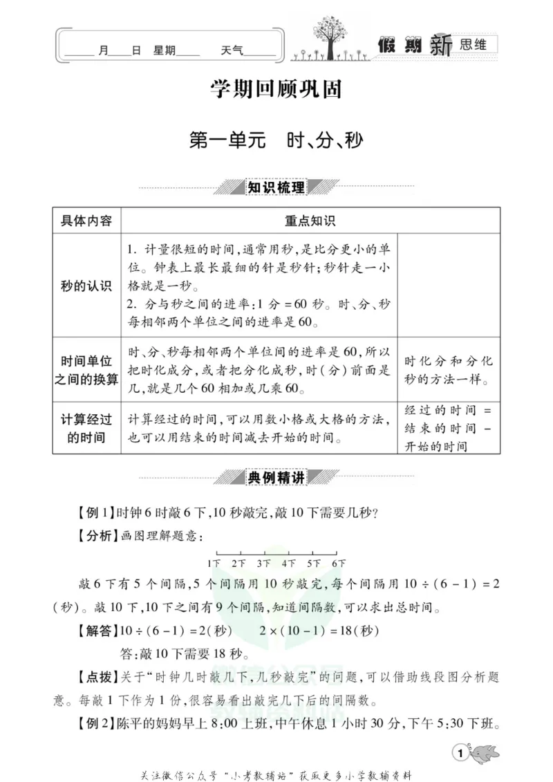 《假期新思维三年级寒假数学人教版_07.小学语文、英语、数学专区_小学寒假教辅汇总_1~8年级假期新思维》第4页预览