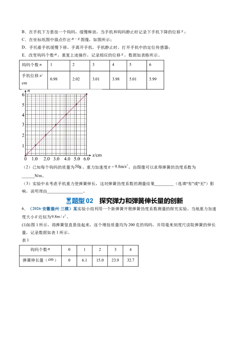 《第08讲实验：探究弹簧弹力与形变量的关系、探究两个互成角度的力的合成规律（专项训练）（福建专用）（学生版）_高考一二三轮复习_物理_2027年高考物理一轮更新中_2027版》第10页预览