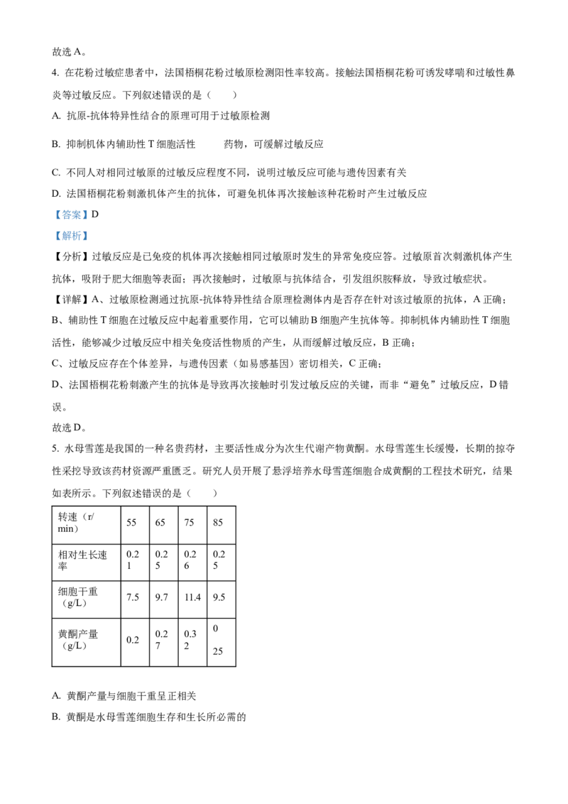 《2025高考湖北卷生物真题试卷（解析版）_高考一二三轮复习_生物_2026年-生物高考专项复习_2008年-2025年生物高考真题_2025年高考_2025年高考湖北卷生物高考真题解析（参考版）》第3页预览