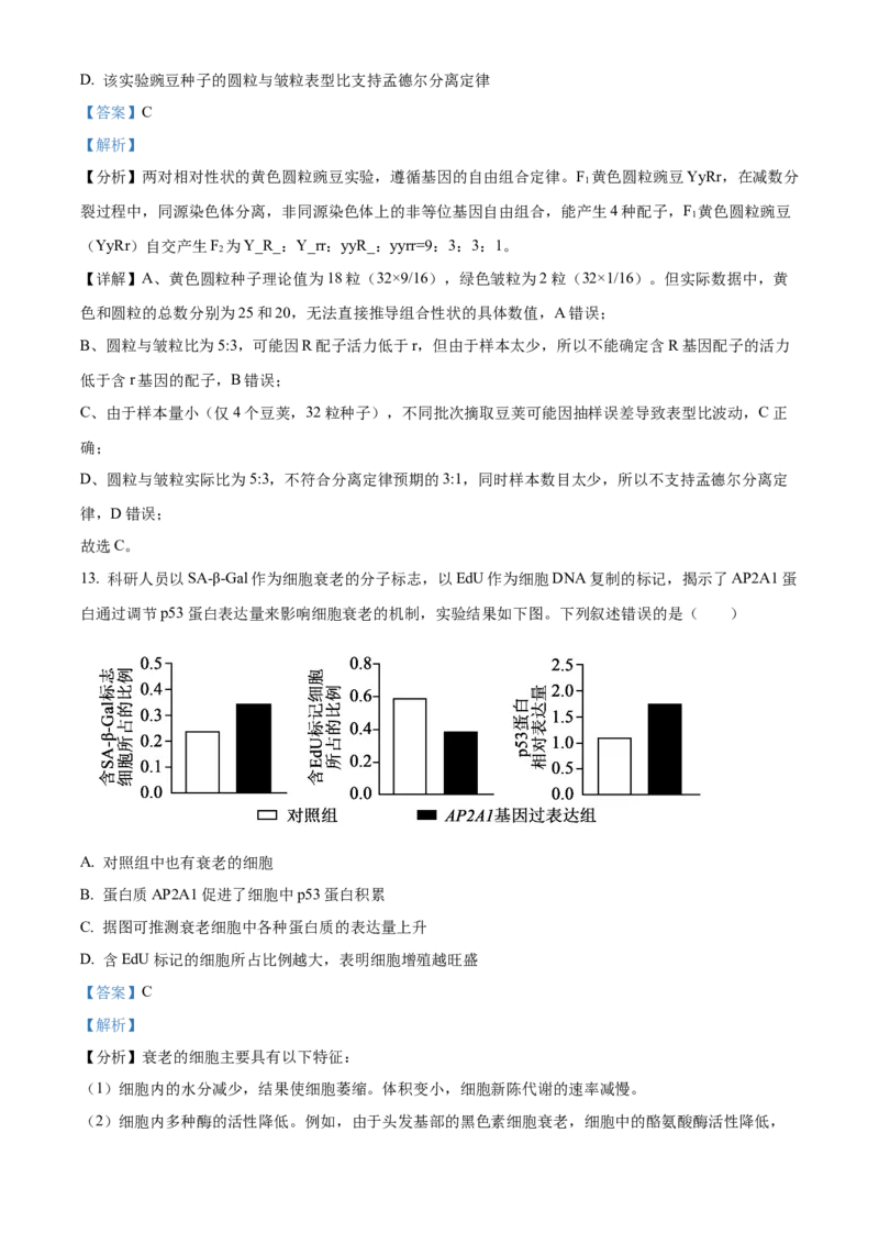《2025高考湖北卷生物真题试卷（解析版）_高考一二三轮复习_生物_2026年-生物高考专项复习_2008年-2025年生物高考真题_2025年高考_2025年高考湖北卷生物高考真题解析（参考版）》第9页预览