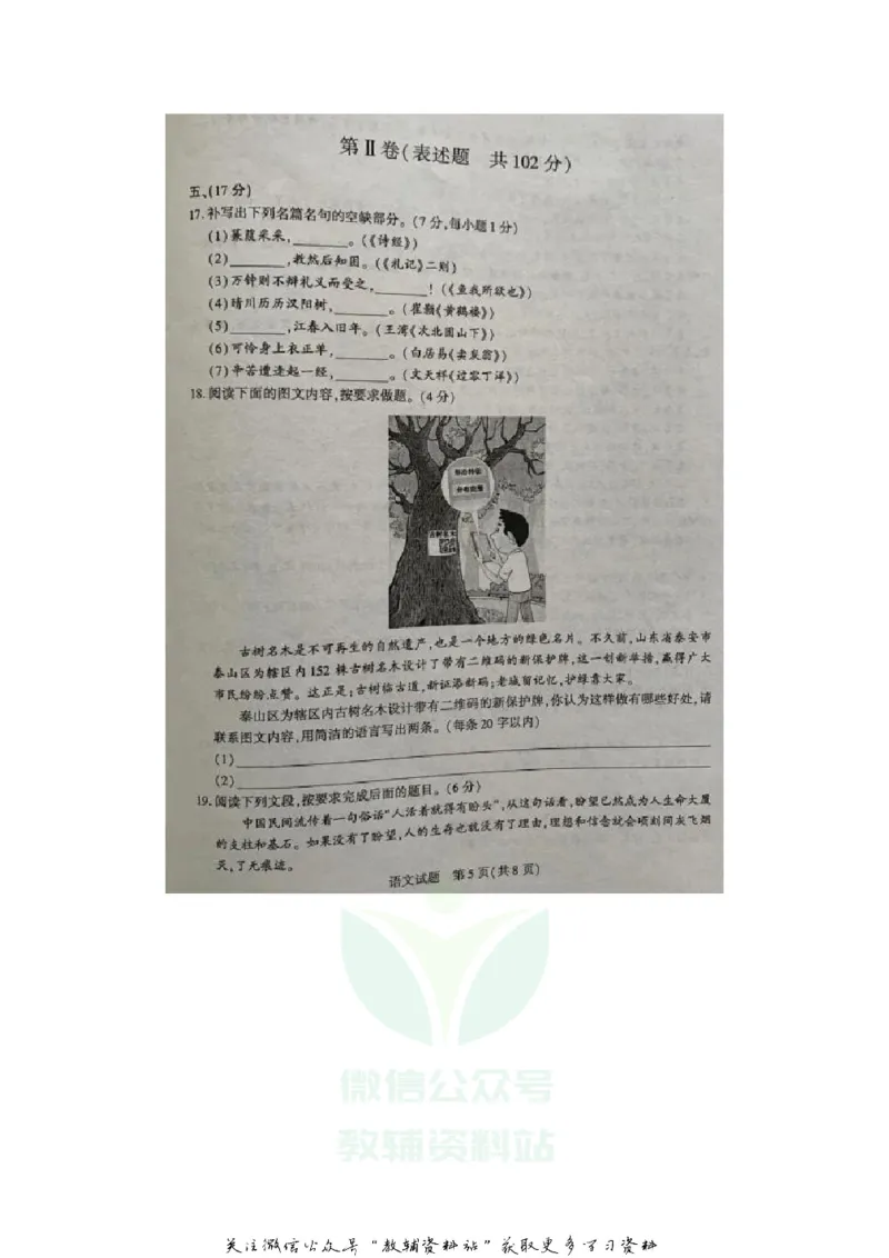 《2020山东泰安中考语文真题及答案_初高中资料库_初中资料库（转存避免链接过期失效）_初中语文》第5页预览