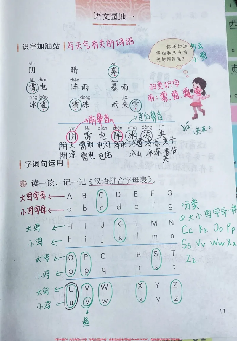 《一年级下册语文园地一课堂笔记。#一年级语文#一年级#家长收藏孩子受益#知识分享#每天学习一点点》第1页预览