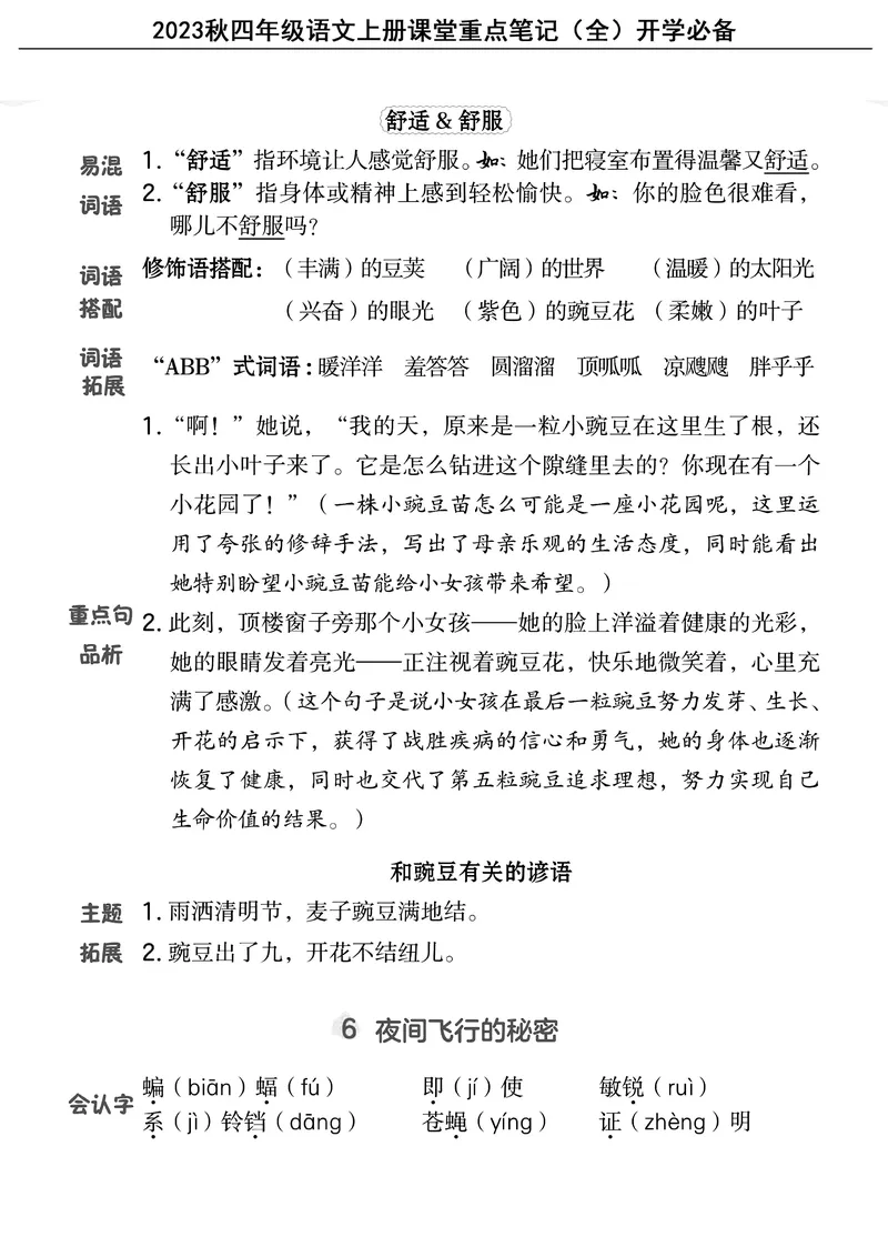 《四（上）语文重点课堂笔记（全）核心考点必背_4年级上册同步教辅_4上-语文_四上语文核心考点》第9页预览