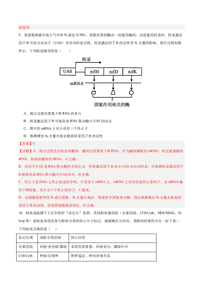 《2026年高考生物临考冲刺卷03（黑吉辽蒙专用）（全解全析）_高考一二三轮复习_生物_2026年-生物高考专项复习_2026年高考生物终极冲刺讲练测（黑吉辽蒙专用）-G466_2026版》第7页预览