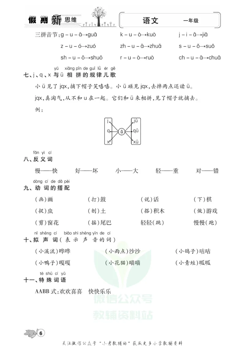 《假期新思维一年级寒假语文人教版_07.小学语文、英语、数学专区_小学寒假教辅汇总_1~8年级假期新思维》第9页预览