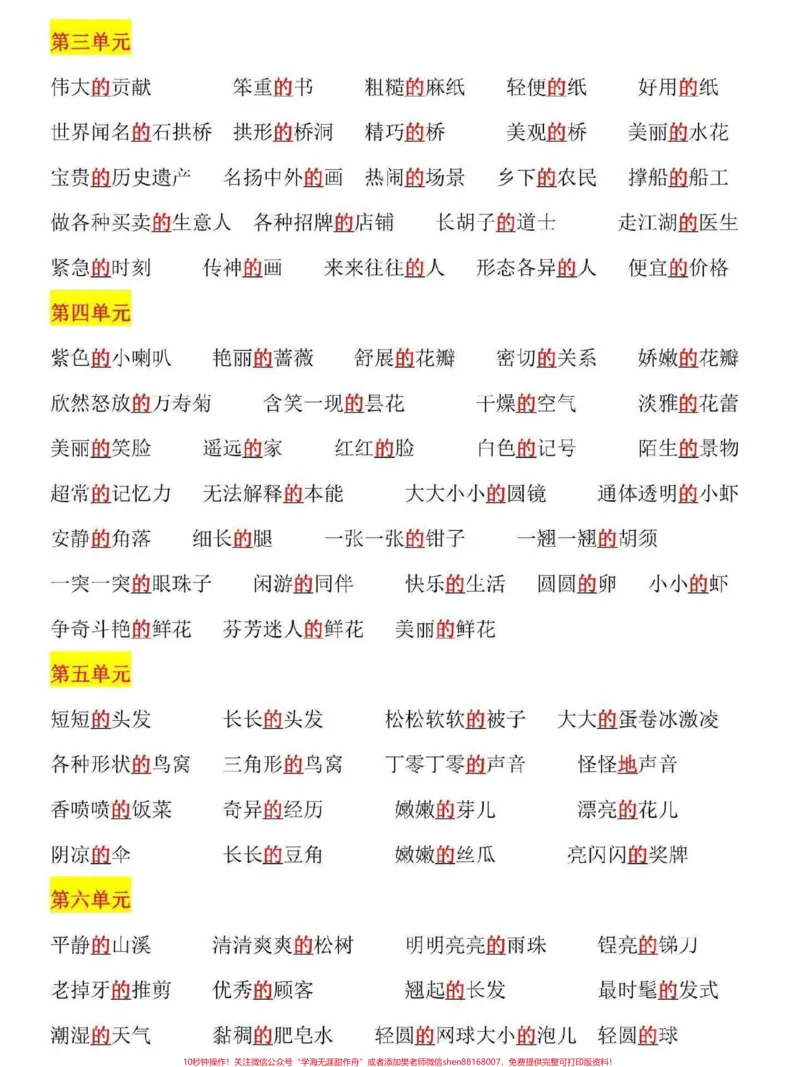 《三年级下册语文的地短语梳理汇总。的地得是小学语文学习重点，的地得不分，家长替孩子收藏打印一份吧#三年级语文#家长收藏孩子受益#三年级#小学语文#三年级语文下册》第2页预览