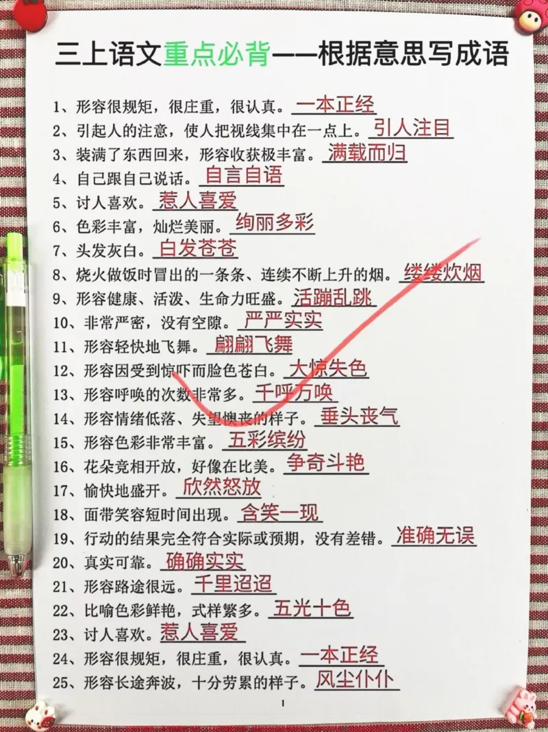 《亲爱的家长们!近年来,根据意思写成语已成。语已成为热门考题,也是孩子们最容易失分的题目。为了帮助孩子们在考试中取得好成绩,请家长们立即打印这份重点必背的根据意思写成语的资料,供孩子们熟记。这样孩子们在考试中遇到这类题目时,就能轻松应对,不再丢分!#三年级上册语文#成语积累#期末复习》第2页预览