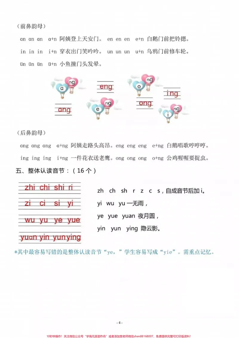 《一年级汉语拼音重难点知识梳理，喜欢收藏♥️关注哦》第4页预览