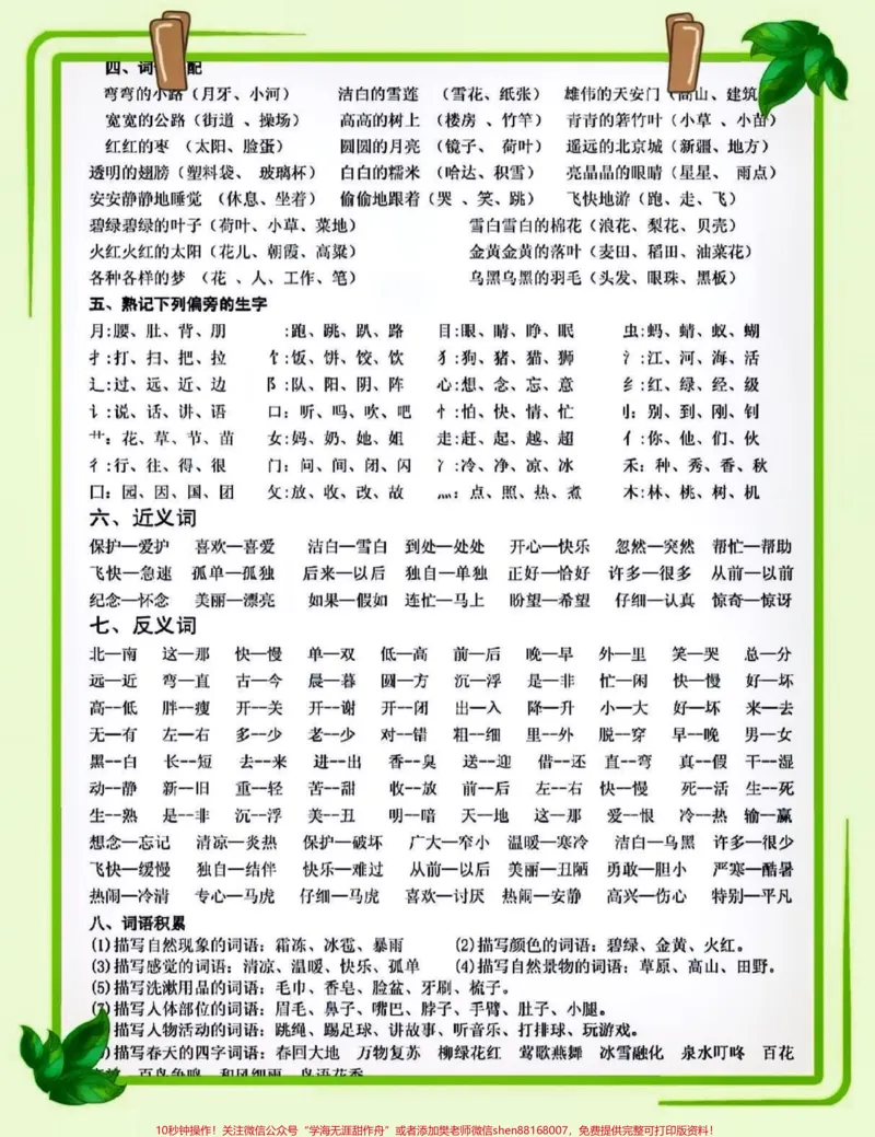 《一年级下册语文复习资料。#关注我持续更新小学知识#知识点总结#小学语文知识点#学习资料分享#一年级重点知识归纳@qunju888.com小助手@qunju888.com来客官方助推官@qunju888.com热点》第2页预览