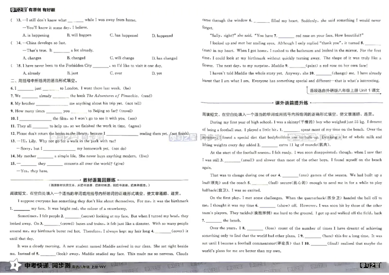 《八上英语同步测_2026秋初中教辅合集_2027学习之星_2027《学习之星•同步测》8上英语（外研版）》第4页预览