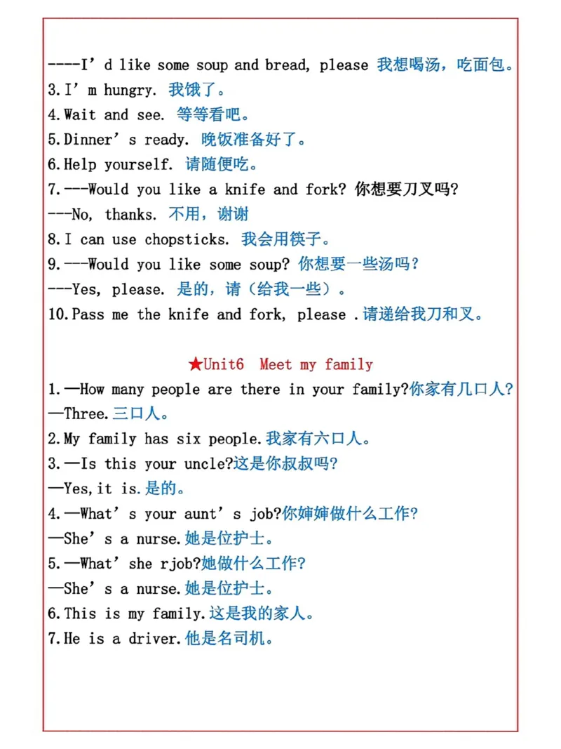 《四（上）英语（人教PEP）重点句子单词归纳_4年级上册同步教辅_4上-英语_四上英语人教PEP资料》第3页预览