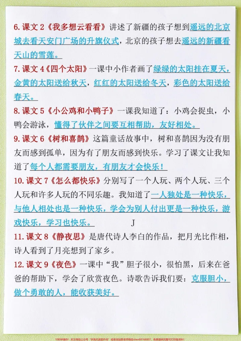 《一年级语文下册八大专项训练。下册重点知识点掌握这八大专项①看拼音写词语②按课文内容填空③字词专项练习④句子专项训练识字表注音⑥课内阅读专项⑦课外阅读专项⑧看图写话专项练习,掌握八大项期末98+##必考考点#一年级语文下册#家长收藏孩子受益#一年级重点知识归纳》第3页预览