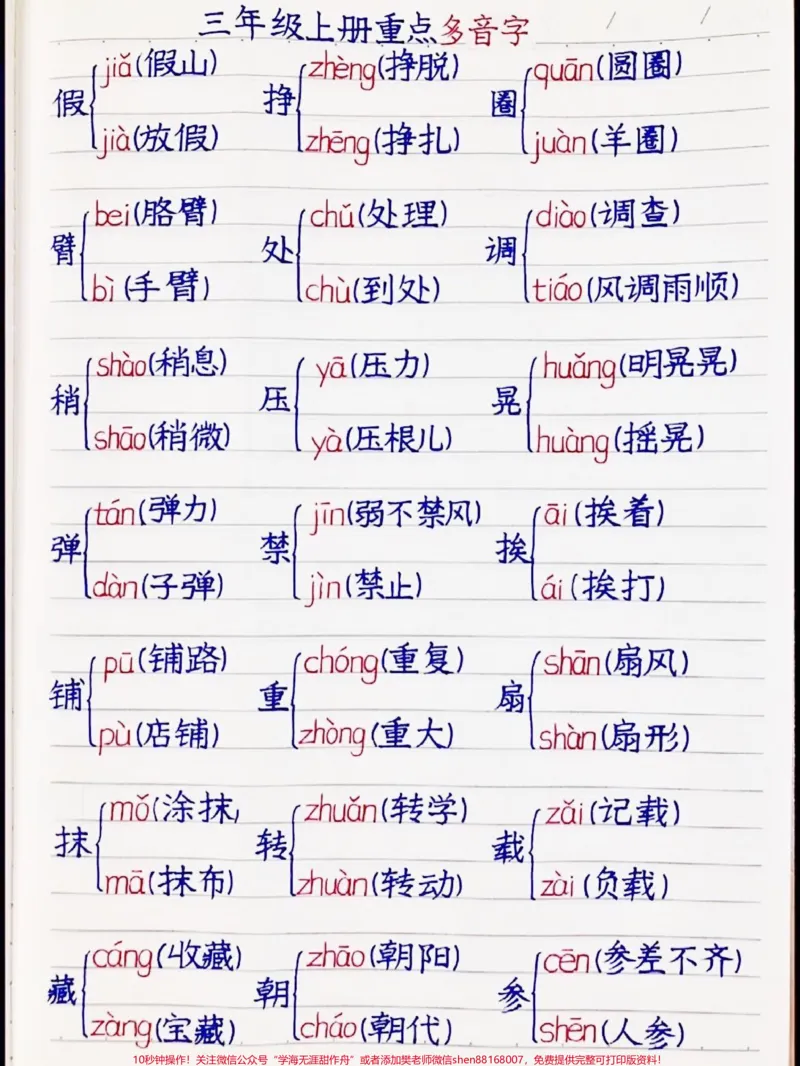 《三年级语文上册重点多音字➕仿写句子。三年级语文上册重点多音字➕仿写句子,有需要的孩子,家长收藏保存。#三年级#三年级语文#小学语文知识点#家长收藏孩子受益#qunju888.com小助手》第2页预览
