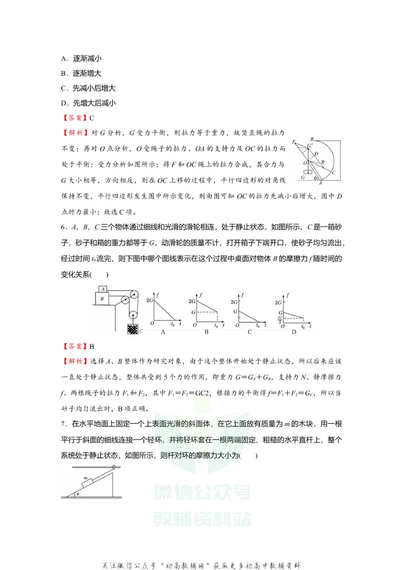 《2021届（新高考）高三全科专题练习系列Ⅰ：3受力分析共点力的平衡_高三全科专题练习系列_物理》第5页预览