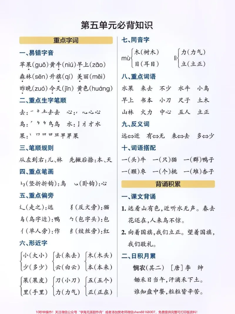 《一年级语文上册必背知识点总结。九月份升一年级的孩子,收藏学起来吧#一年级语文上册#幼升小#暑假充电计划#暑假语文#一年级语文知识点@qunju888.com小助手@qunju888.com来客官方助推官@qunju888.com热点@qunju888.com创作者中心》第4页预览