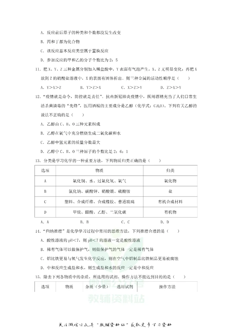 《2020山东省聊城市中考化学真题及答案_初高中资料库_初中资料库（转存避免链接过期失效）_初中化学》第3页预览