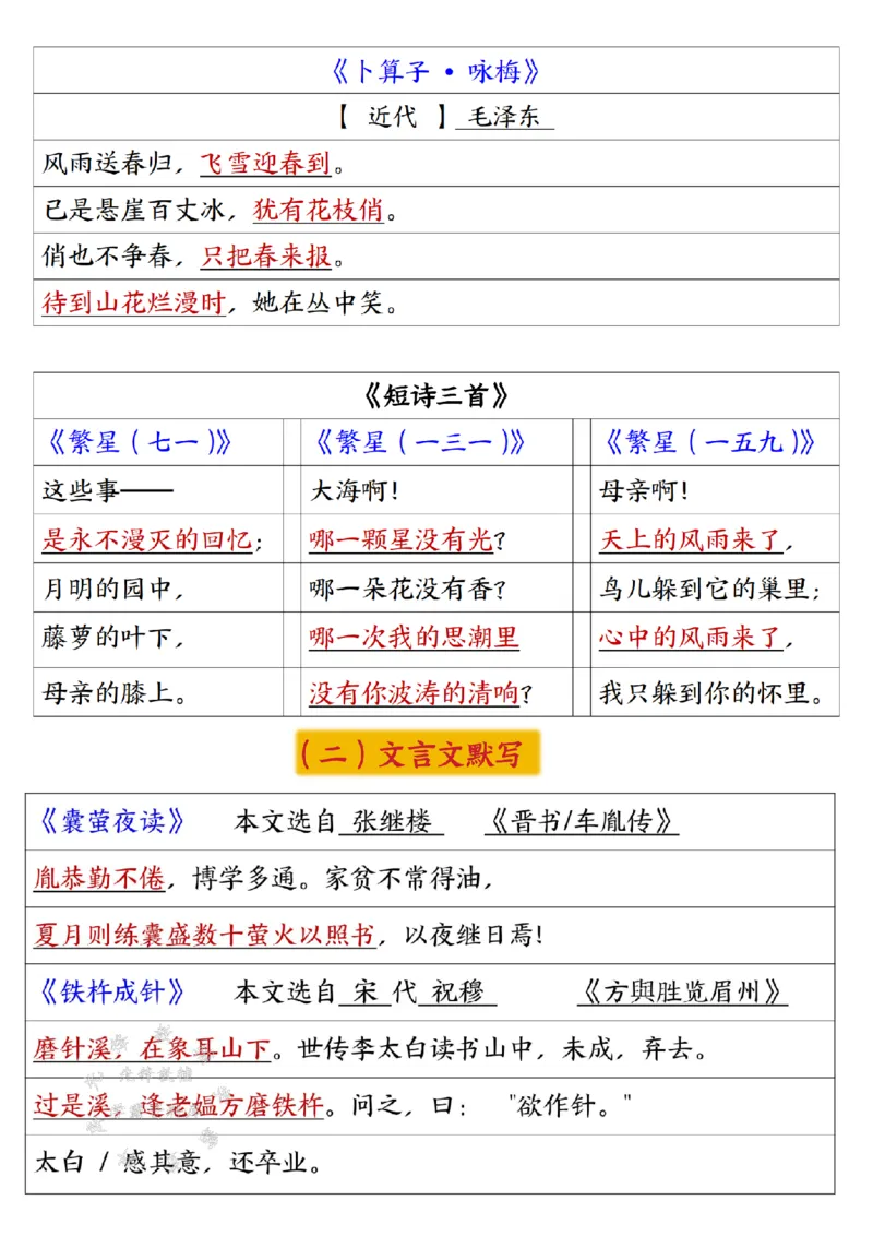 《四年级下册语文寒假预习检测默写单SY_4年级下册同步教辅_四下语文_四下语文专项练习》第2页预览