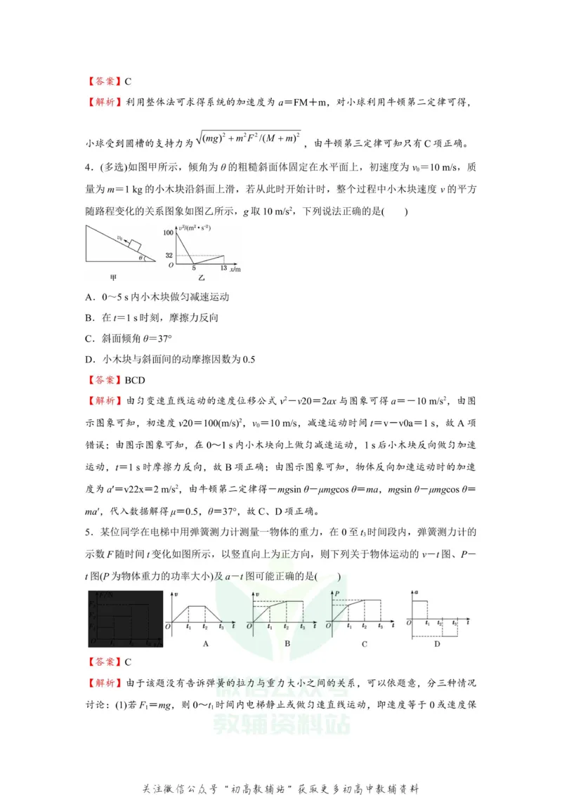 《2021届（新高考）高三全科专题练习系列Ⅰ：4牛顿运动定律的应用_高三全科专题练习系列_物理》第4页预览