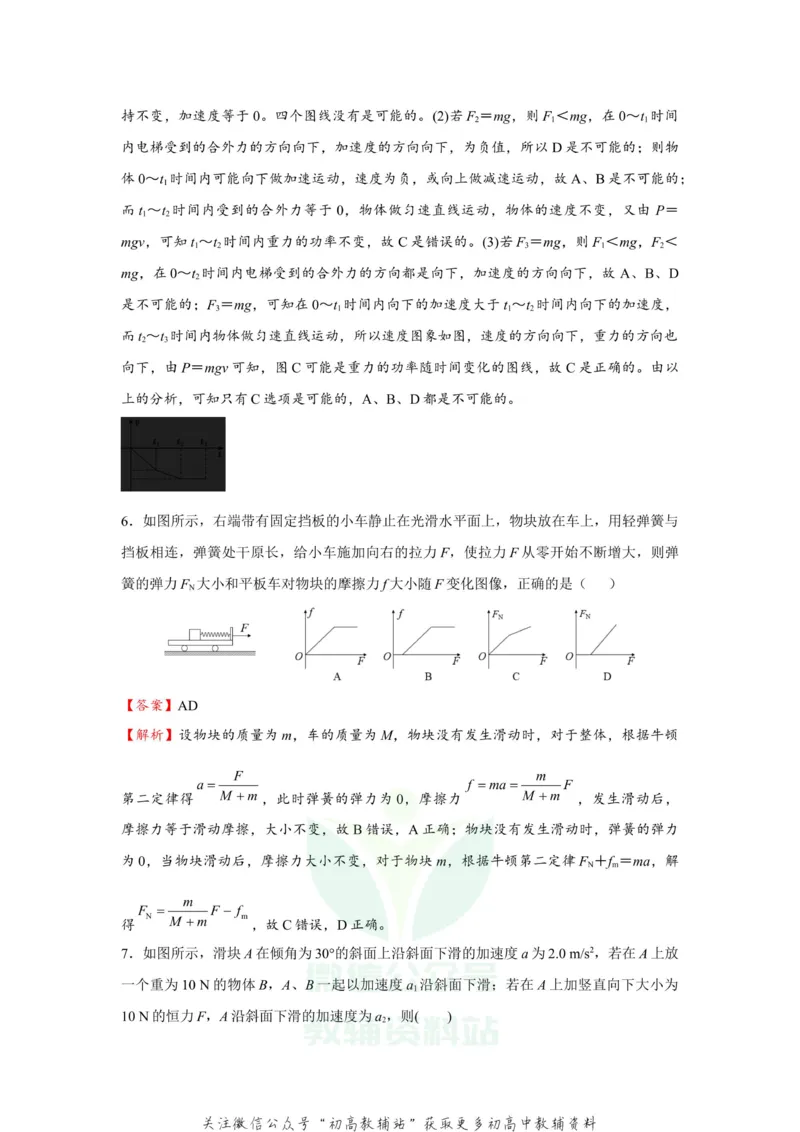 《2021届（新高考）高三全科专题练习系列Ⅰ：4牛顿运动定律的应用_高三全科专题练习系列_物理》第5页预览