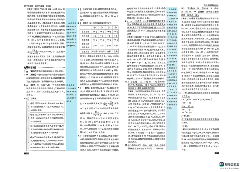 《化学必刷题参考答案_2026秋初中教辅合集_2026秋必刷题_2026秋《初中必刷题》9上_2027《初中必刷题》9全化学（鲁教）》第8页预览