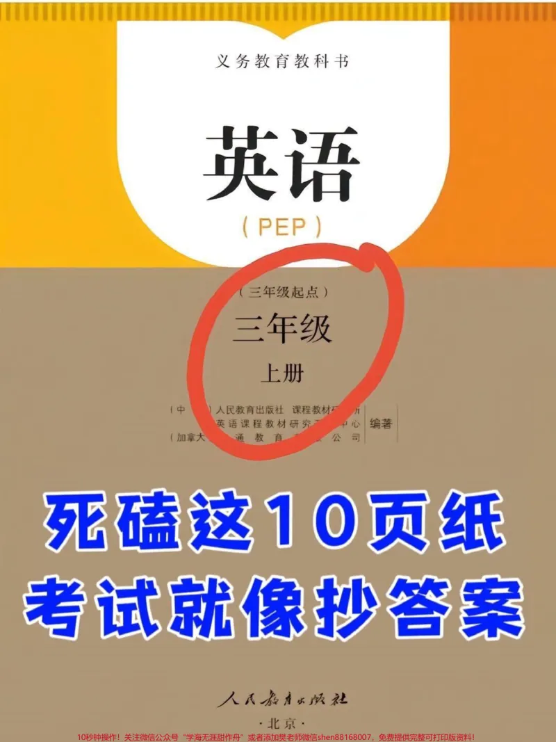 《以下是三年级上册英语知识点总结。老师为大。大家整理了这份总结，家长们可以给孩子打印一份出来供他们学习。这份总结适用于人教版英语三年级上册，帮助孩子们更好地学习小学英语。#三年级英语#人教版英语三年级上册#小学英语》第1页预览
