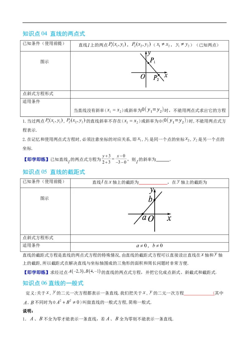 《专题2.3直线的方程（高效培优讲义）（原卷版）_2027高中必刷题_必刷题2027_2027高一高二必刷题_数学_YZ-133-高中数学同步精讲B版高一二三基础+培优讲义+专题练习word版电子_2026版》第3页预览